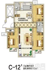 林荫春天二期C12户型 3室2厅2卫1厨