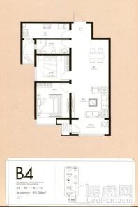 东南智汇城11号地B4户型 2室2厅1卫1厨