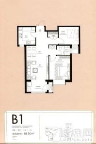 东南智汇城5号地和11号地B1户型 2室2厅1卫1厨
