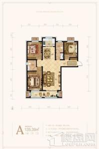 厚德中央锦城3#A户型 3室2厅2卫1厨