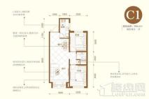 枫悦园1#3#C1户型 2室2厅1卫1厨
