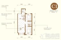 枫悦园2#4#C1户型 2室2厅1卫1厨