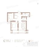 润江正定壹號院4#C户型 2室2厅1卫1厨