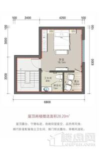 海棠花开别墅C户型顶层 3室2厅3卫1厨