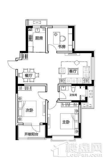 威高七彩城春风里A3东边户 3室2厅1卫1厨