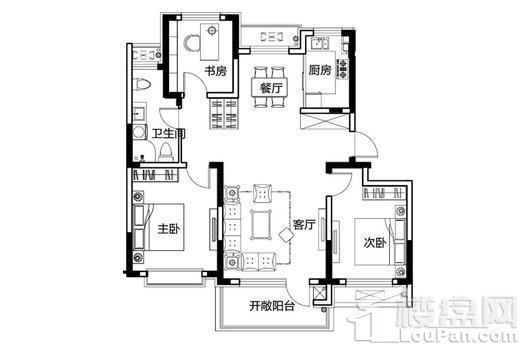 威高七彩城春风里A5东户 3室2厅1卫1厨