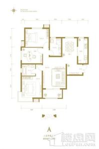 凰家公元户型A三室两厅两卫124㎡ 3室2厅2卫1厨