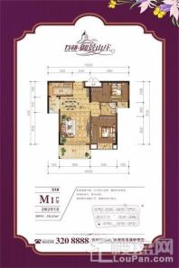 万新御景山庄M1户型 2室2厅1卫1厨