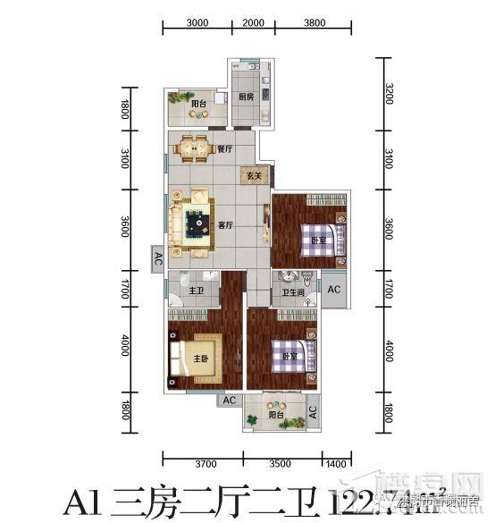 洪湖香榭丽舍A1户型图