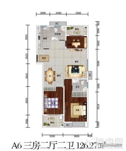 洪湖香榭丽舍A6户型图