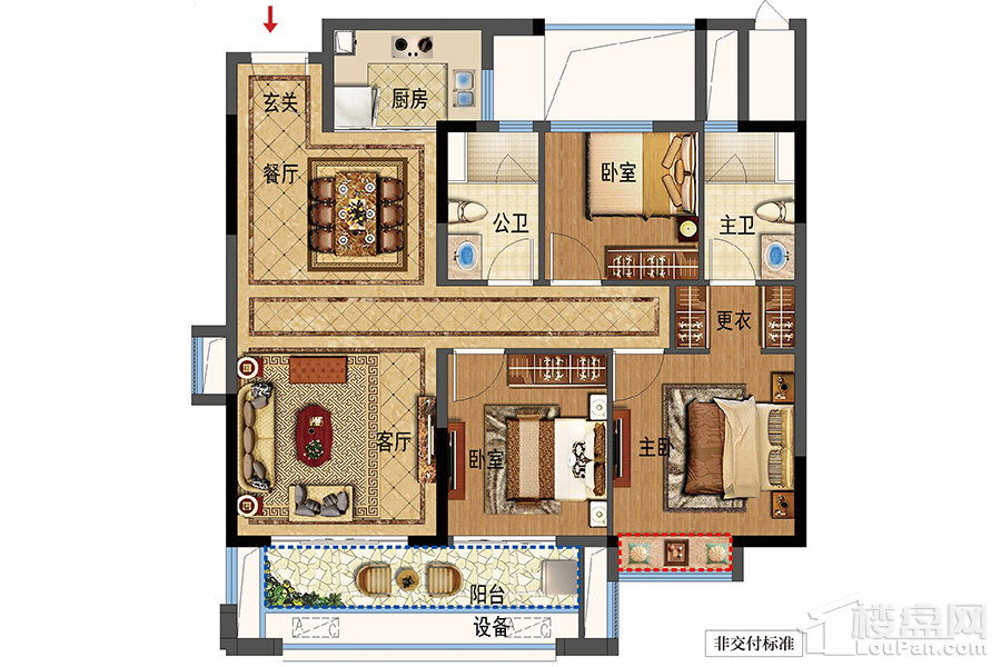 璀璨壹号105㎡ 3室2厅2卫1厨