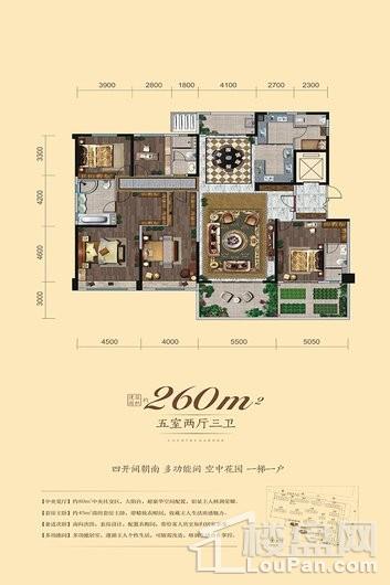 碧桂园凤凰城260平米户型图 5室2厅3卫1厨