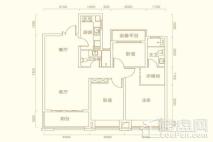 半岛公馆云阶118户型115平米 3室2厅2卫1厨