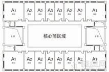 加侨波普驻区平层户型展示图 1室1厅1卫1厨