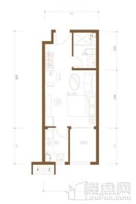 恒大御海天下48㎡户型 1室1厅1卫1厨