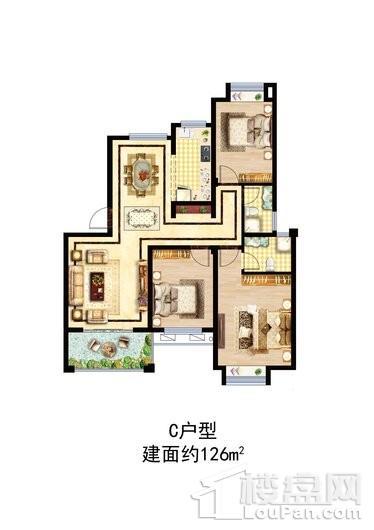 紫荆北苑紫金北苑-C户型 3室2厅2卫1厨