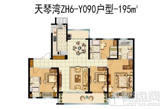 碧桂园天琴湾Y090户型 4室2厅2卫1厨