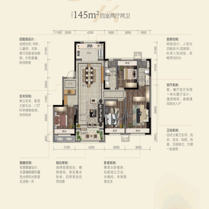 万科翡翠四季145平4室2厅2卫