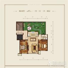 87平2室2厅1卫A3户型