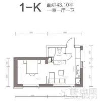 43.10平1室1厅1卫 1-K户型