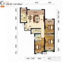 141平3室2厅2卫C7户型