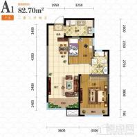 82平2室2厅1卫A1户型