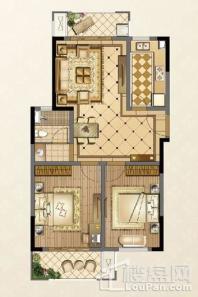 廊桥公馆C3户型93㎡ 2室2厅1卫1厨