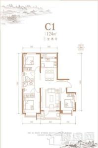 丰南和泓·大成府15#C1户型 3室2厅2卫1厨