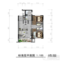 美的瀚悦府88平2室2厅1卫