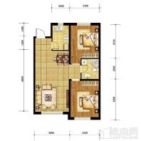 雷凯铂院90平2室2厅1卫A3户型