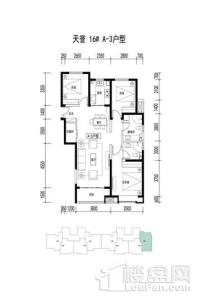 怡和·天誉　怡和天誉 16# A-3户型 3室2厅2卫1厨