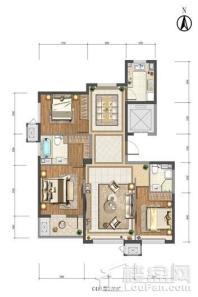 橡树湾·贰号院C4户型 3室2厅2卫1厨