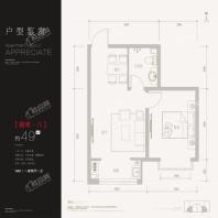 49平1室2厅1卫户型