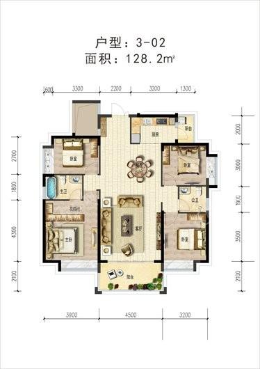 毅德·御景台3-02 4室2厅2卫1厨