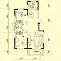 中海康城89平2室2厅1卫户型图