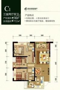 铁投·邛海壹号C1 3室2厅2卫1厨