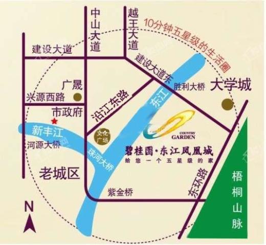 碧桂园东江凤凰城位置图