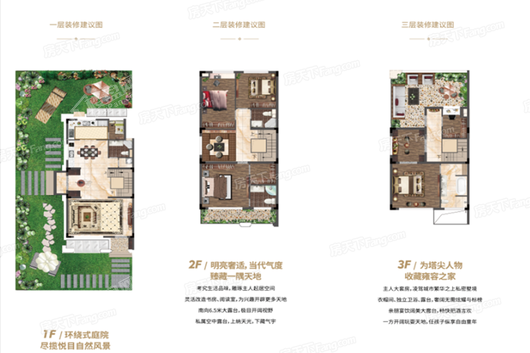 新城庭瑞君悦观澜别墅建面206平联排别墅 4室3厅4卫1厨