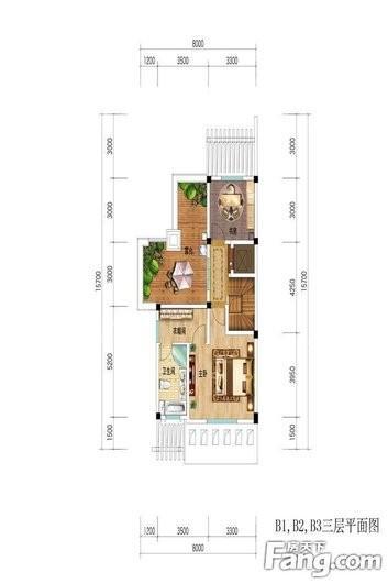 加州橘郡住宅B1-3号楼三层 5室2厅4卫1厨