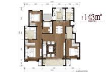 峰山水库周边地块起步区项目143平F户型 4室2厅2卫1厨