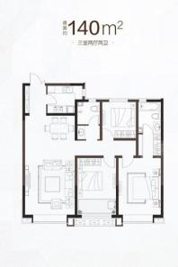 山水泉城·尚城140平户型 3室2厅2卫1厨