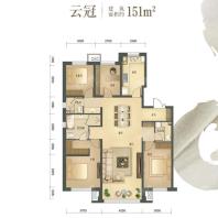 越秀星汇云锦高层151平4室2厅3卫户型图