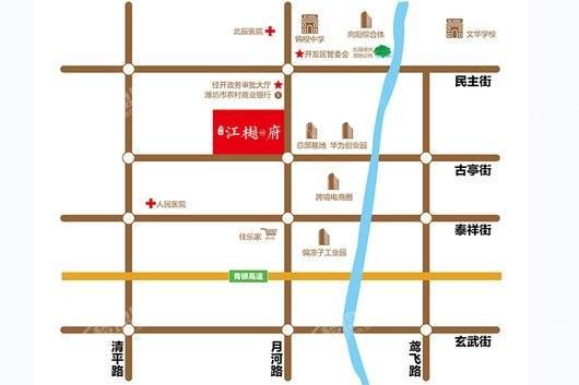 海联江樾府交通图
