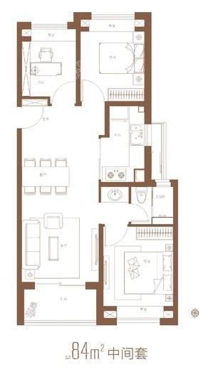 光语著84㎡中间套 3室2厅2卫