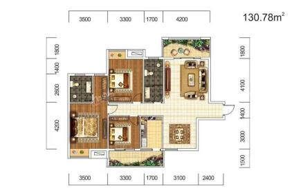 三房两厅两卫 130.78