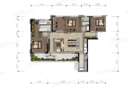 建面约136平棠颂户型422