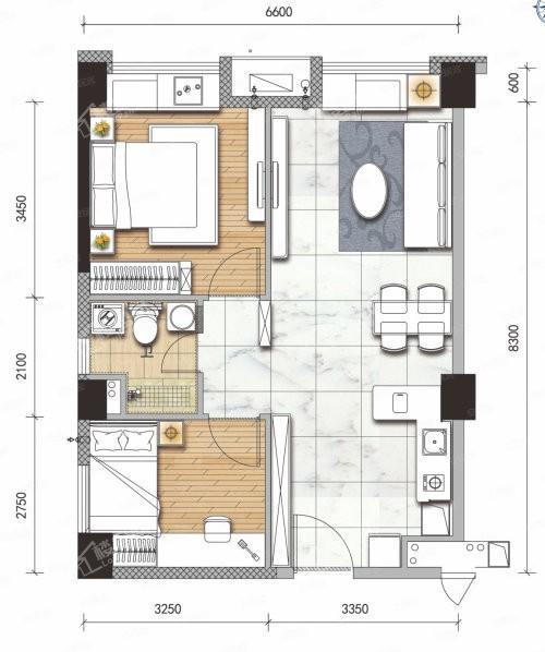 C户型-建面约77㎡幸福寓