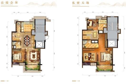 恒大翡翠湾叠拼X6-D户型 4室2厅3卫1厨