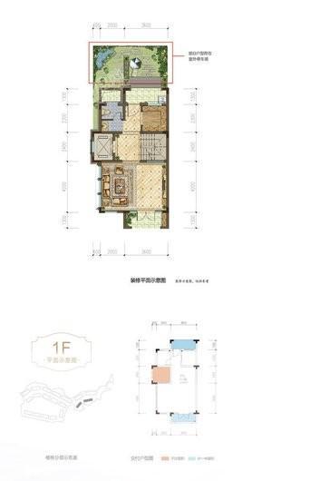 奥园·鉴云山联排A户型1层 3室2厅3卫1厨