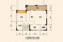 国盛天鹅墅一层原始平面图 4室2厅2卫1厨